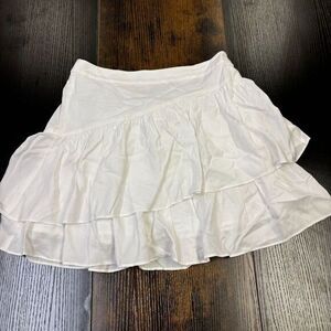 Emily McCarthy Womens‎ White Tiered Mini Skirt Size Small Boho Ruffle MSRP $150